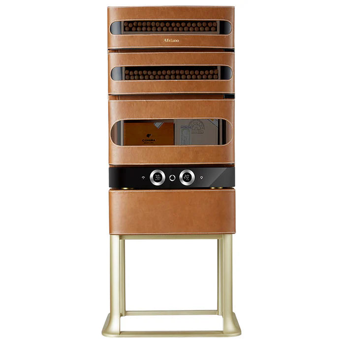 luxury cigar humidor with digital controls on the front