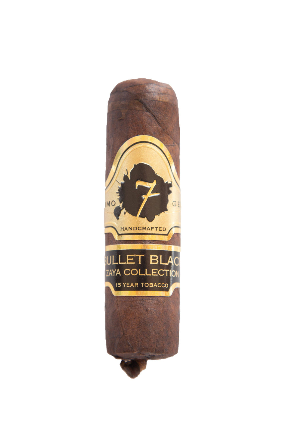 handcrafted bullet black cigar with gold and black label