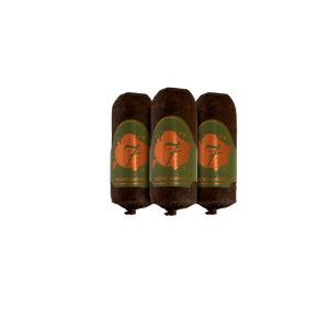 Three El Septimo Extreme Shot Gree n cigars with green and orange packaging on a white background