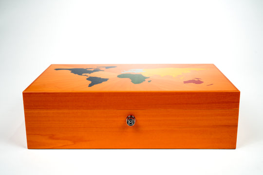 front of the Maccarrone World Map Colors Humidor