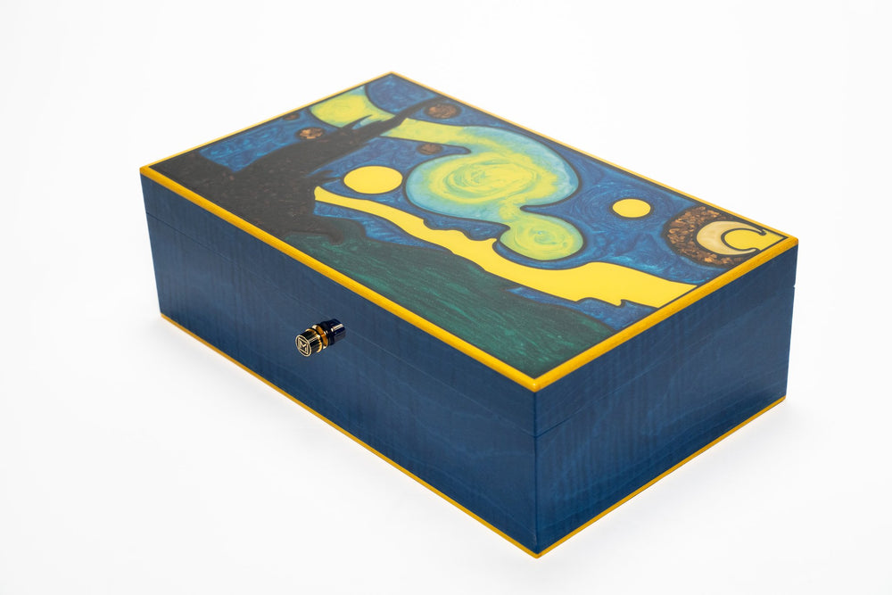 Maccarrone Starry Night 110 Count Limited Edition Humidor, luxury Italian desktop cigar humidor, Cigar Inc