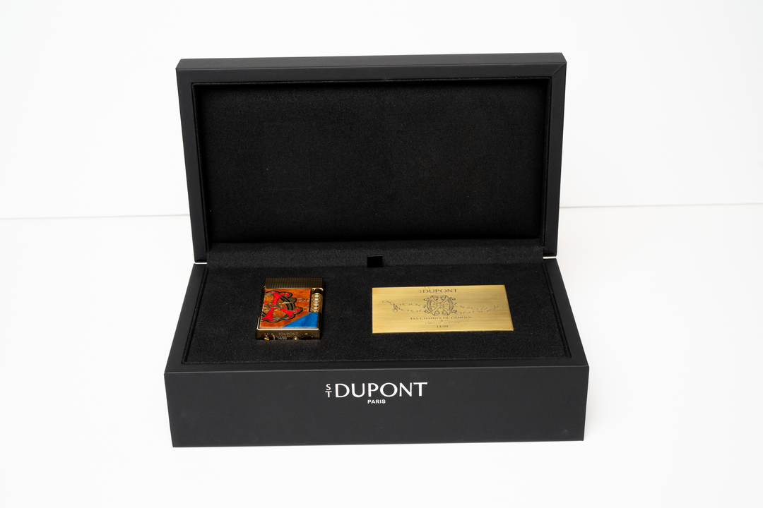Brizard & Co. × S.T. Dupont × Fuente Fuente × Maccarrone - OpusX - Les Chaînes de l'Amour Marquetry Lighter (Limited Edition) - Blue