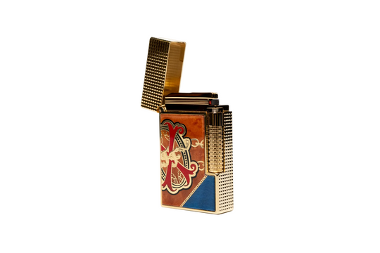 Brizard & Co. × S.T. Dupont × Fuente Fuente × Maccarrone - OpusX - Les Chaînes de l'Amour Marquetry Lighter (Limited Edition) - Blue