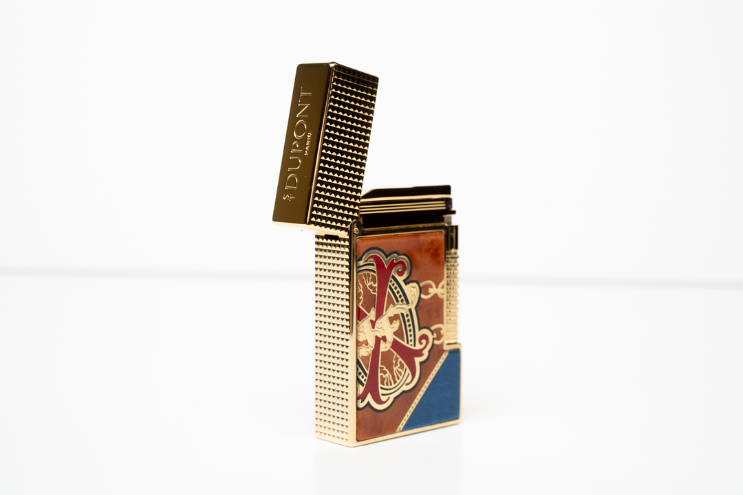 Brizard & Co. × S.T. Dupont × Fuente Fuente × Maccarrone - OpusX - Les Chaînes de l'Amour Marquetry Lighter (Limited Edition) - Blue