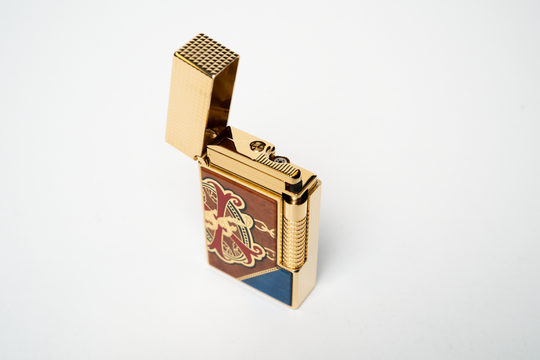 Brizard & Co. × S.T. Dupont × Fuente Fuente × Maccarrone - OpusX - Les Chaînes de l'Amour Marquetry Lighter (Limited Edition) - Blue