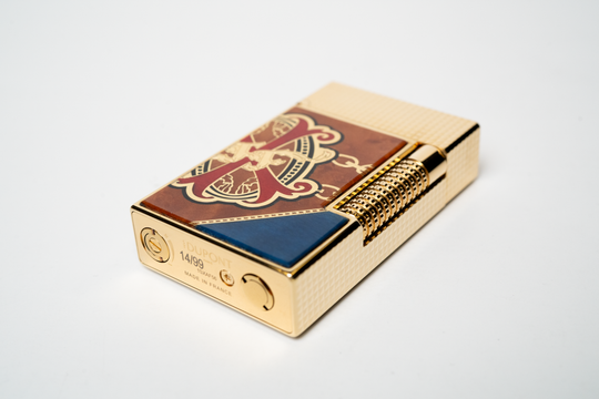 Brizard & Co. × S.T. Dupont × Fuente Fuente × Maccarrone - OpusX - Les Chaînes de l'Amour Marquetry Lighter (Limited Edition) - Blue