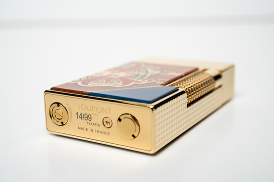Brizard & Co. × S.T. Dupont × Fuente Fuente × Maccarrone - OpusX - Les Chaînes de l'Amour Marquetry Lighter (Limited Edition) - Blue