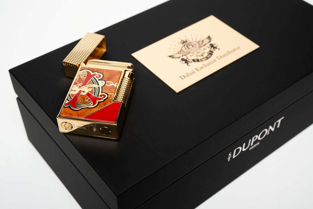 Brizard & Co. × S.T. Dupont × Fuente Fuente × Maccarrone - OpusX - Les Chaînes de l'Amour Marquetry Lighter (Limited Edition) - Red