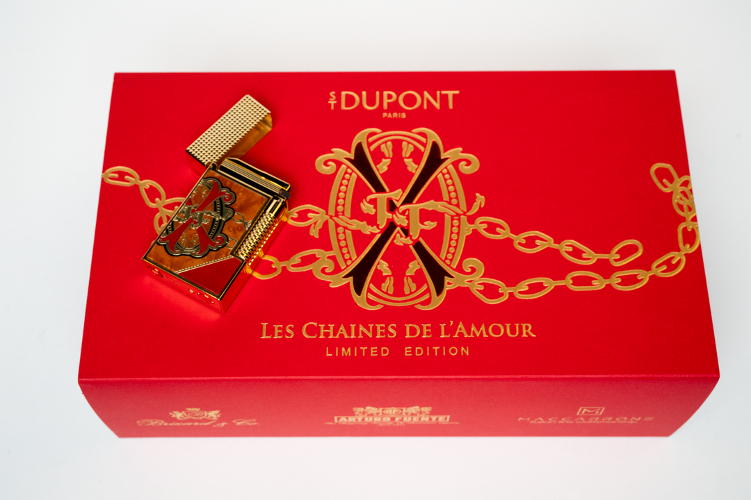 Brizard & Co. × S.T. Dupont × Fuente Fuente × Maccarrone - OpusX - Les Chaînes de l'Amour Marquetry Lighter (Limited Edition) - Red