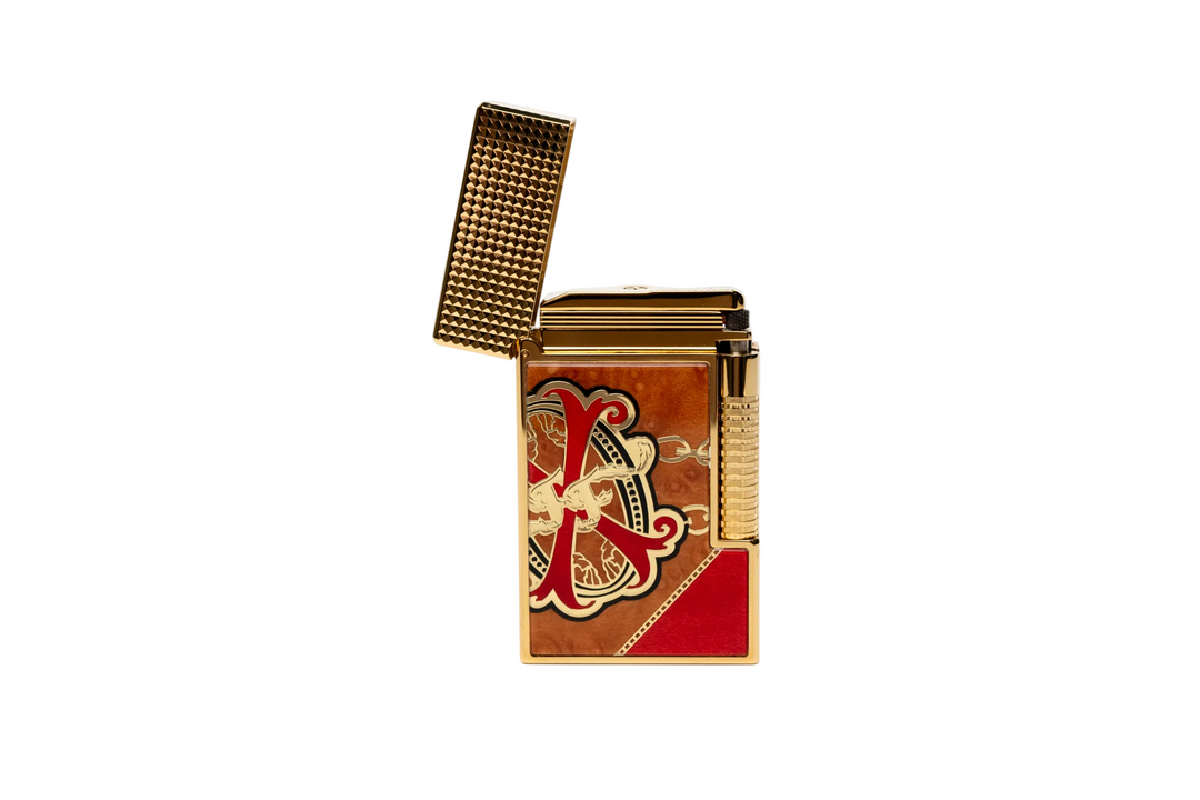 Brizard & Co. × S.T. Dupont × Fuente Fuente × Maccarrone - OpusX - Les Chaînes de l'Amour Marquetry Lighter (Limited Edition) - Red
