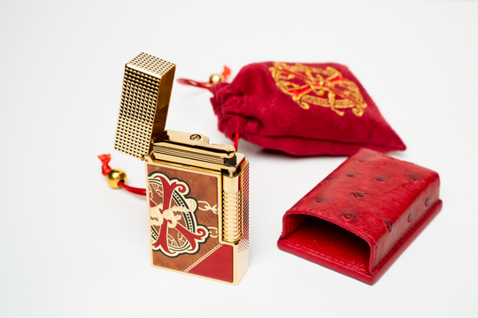 Brizard & Co. × S.T. Dupont × Fuente Fuente × Maccarrone - OpusX - Les Chaînes de l'Amour Marquetry Lighter (Limited Edition) - Red