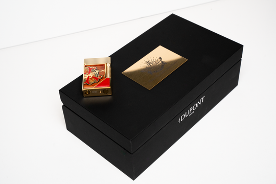 Brizard & Co. × S.T. Dupont × Fuente Fuente × Maccarrone - OpusX - Les Chaînes de l'Amour Marquetry Lighter (Limited Edition) - Red