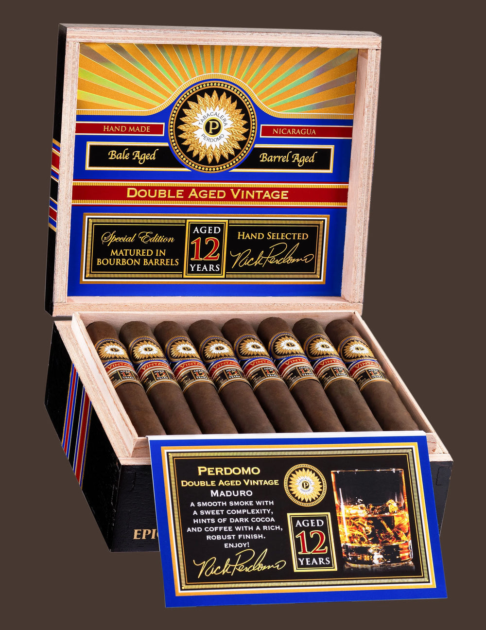 Perdomo Double Aged 12 Year Vintage Maduro Epicure cigar, 6 x 54, at Cigar Inc, Woodland Hills