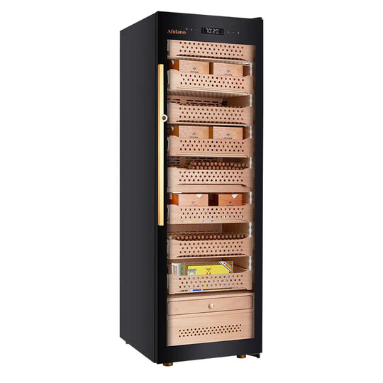 Afidano 2200 Count Cigar Humidor Electric, Temperature and Humidity Control and Spanish Cedar Drawers