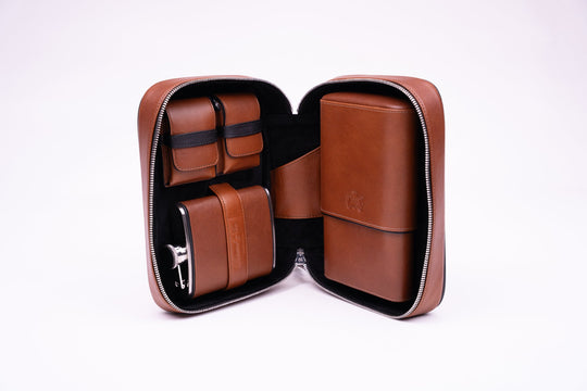 Havana Traveler Whisky & Black w/ Flask (Leather), Brizard and Co luxury cigar accessory at Cigar Inc. Los Angeles