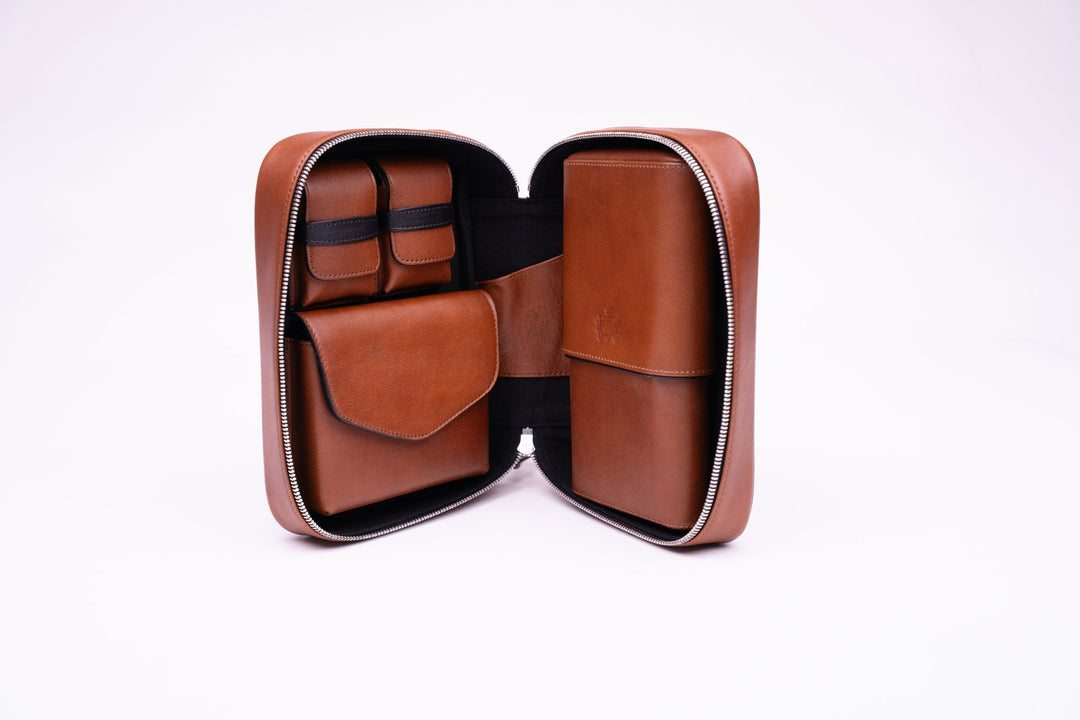 Havana Traveler Whisky & Black w/ Valuable pouch (Leather), Brizard and Co luxury cigar accessory at Cigar Inc. Los Angeles