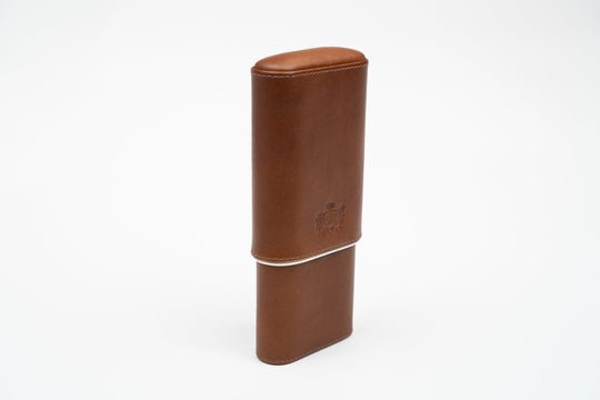 Cigar Case (Showband 3) Gordo Whisky Calf Leather & Black (Leather), Brizard and Co luxury cigar accessory at Cigar Inc. Los Angeles