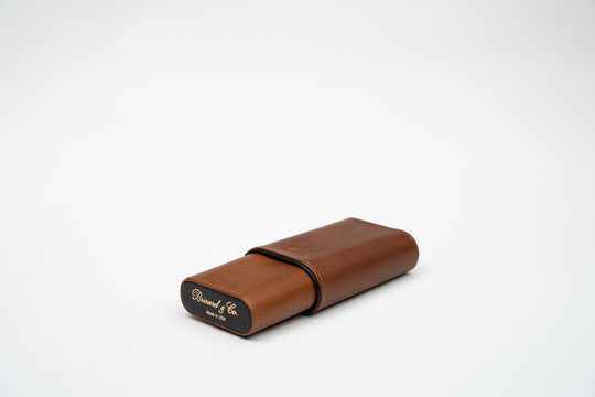 Cigar Case (Showband 3) Gordo Whisky Calf Leather & Black (Leather), Brizard and Co luxury cigar accessory at Cigar Inc. Los Angeles