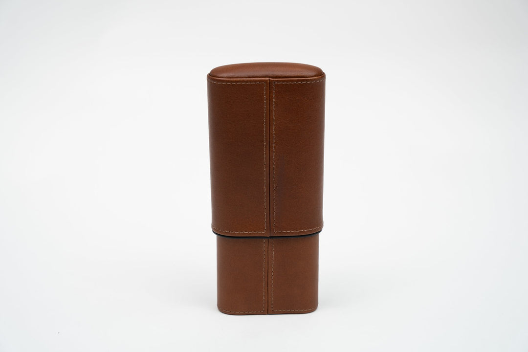 Cigar Case (Showband 3) Gordo Whisky Calf Leather & Black (Leather), Brizard and Co luxury cigar accessory at Cigar Inc. Los Angeles
