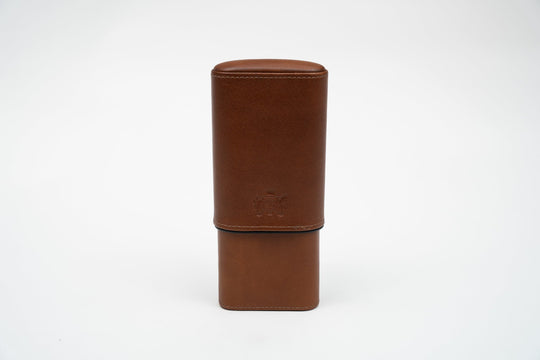Cigar Case (Showband 3) Gordo Whisky Calf Leather & Black (Leather), Brizard and Co luxury cigar accessory at Cigar Inc. Los Angeles