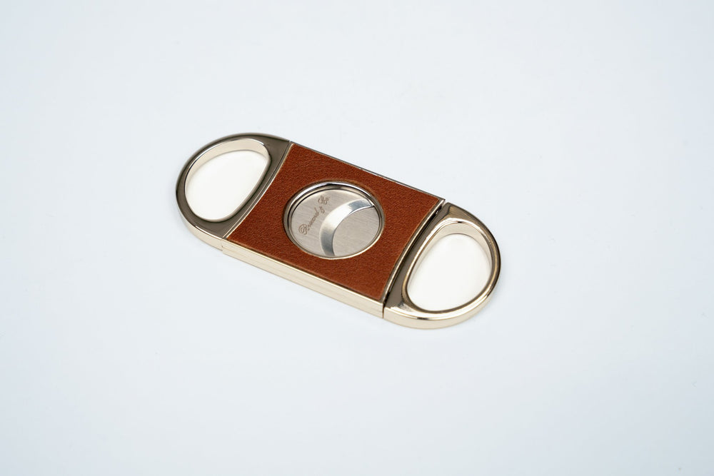 Double Guillotine II Whisky Calf Leather & Black (Leather), Brizard and Co luxury cigar accessory at Cigar Inc. Los Angeles
