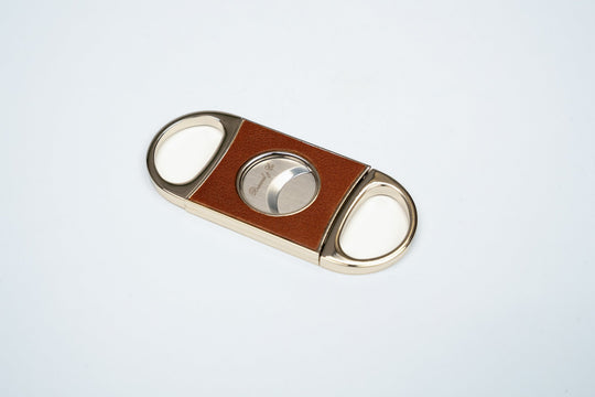 Double Guillotine II Whisky Calf Leather & Black (Leather), Brizard and Co luxury cigar accessory at Cigar Inc. Los Angeles