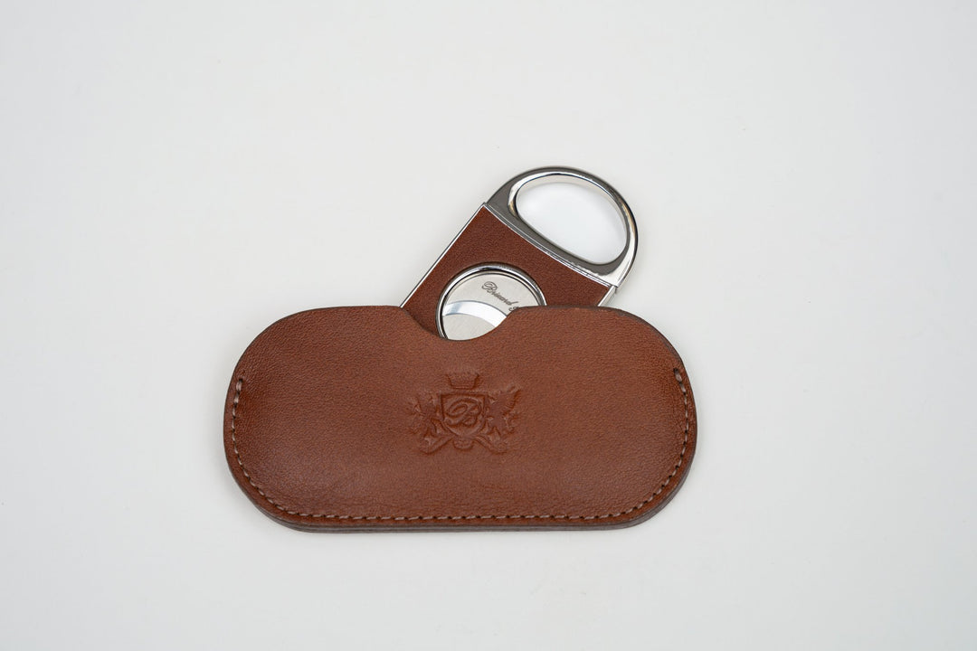 Double Guillotine II Whisky Calf Leather & Black (Leather), Brizard and Co luxury cigar accessory at Cigar Inc. Los Angeles
