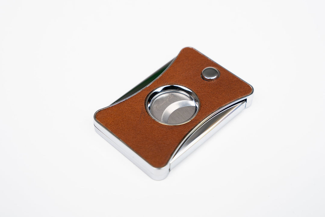 Elite Series II Cutter Whisky Calf Leather & White w/ Pouch (Leather), Brizard and Co luxury cigar accessory at Cigar Inc. Los Angeles