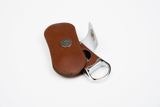 V Cutter Whisky Calf Leather & White w/Pouch (Leather), Brizard and Co luxury cigar accessory at Cigar Inc. Los Angeles