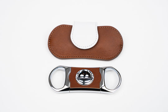 V Cutter Whisky Calf Leather & White w/Pouch (Leather), Brizard and Co luxury cigar accessory at Cigar Inc. Los Angeles