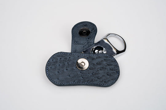 V Cutter Genuine Ostrich Bruciato Denim w/Pouch (Ostrich), Brizard and Co luxury cigar accessory at Cigar Inc. Los Angeles