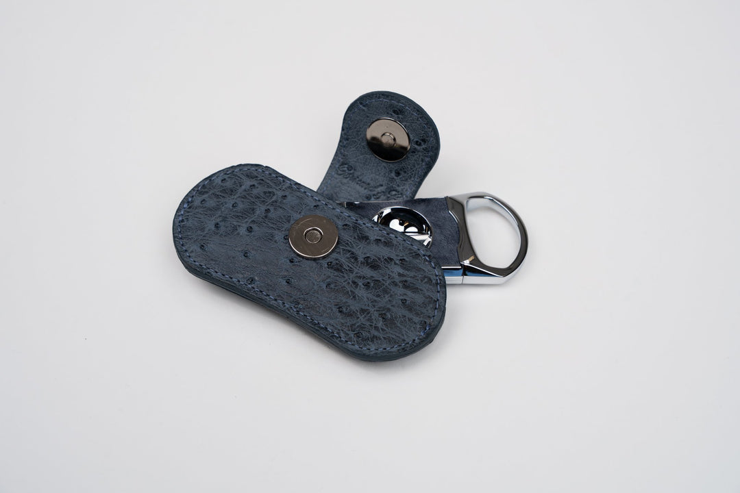 V Cutter Genuine Ostrich Bruciato Denim w/Pouch (Ostrich), Brizard and Co luxury cigar accessory at Cigar Inc. Los Angeles
