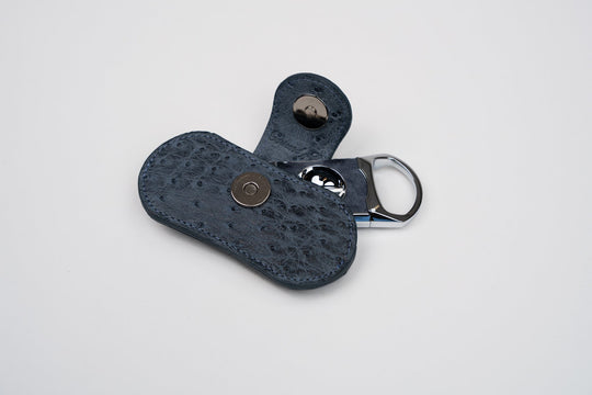 V Cutter Genuine Ostrich Bruciato Denim w/Pouch (Ostrich), Brizard and Co luxury cigar accessory at Cigar Inc. Los Angeles