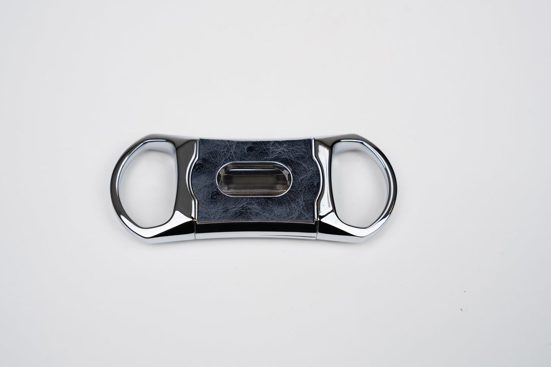 V Cutter Genuine Ostrich Bruciato Denim w/Pouch (Ostrich), Brizard and Co luxury cigar accessory at Cigar Inc. Los Angeles
