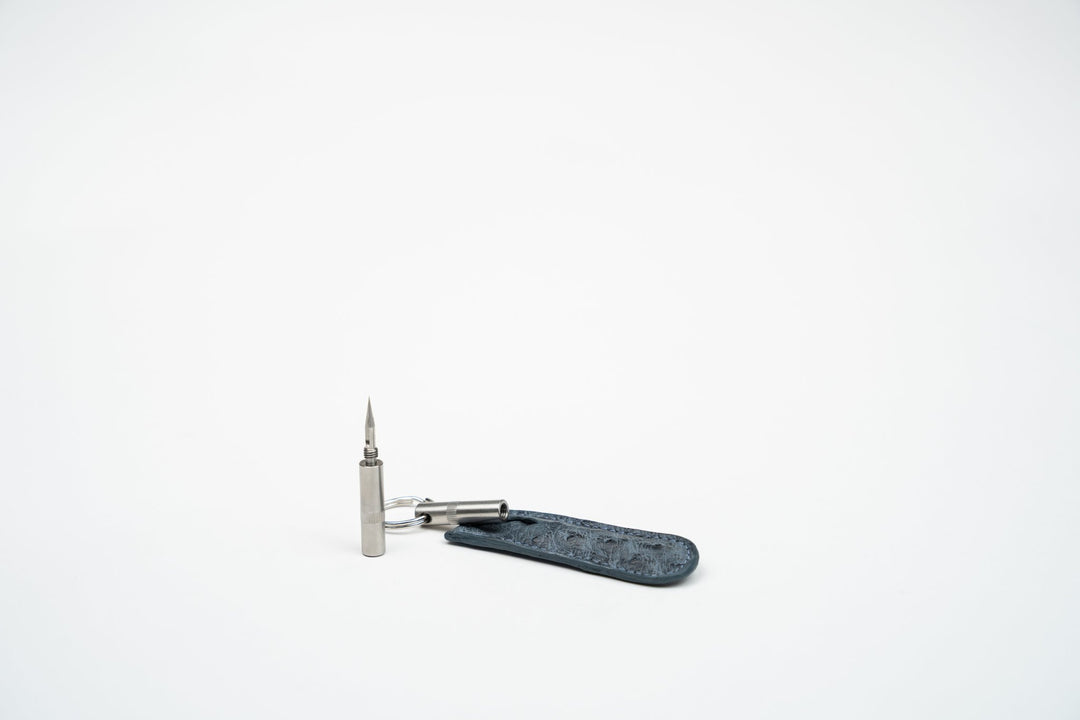 Trilogy "Spear" Cutter Genuine Ostrich Bruciato Denim (Ostrich), Brizard and Co luxury cigar accessory at Cigar Inc. Los Angeles