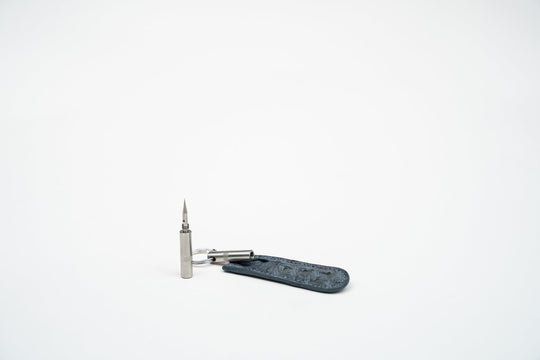 Trilogy "Spear" Cutter Genuine Ostrich Bruciato Denim (Ostrich), Brizard and Co luxury cigar accessory at Cigar Inc. Los Angeles