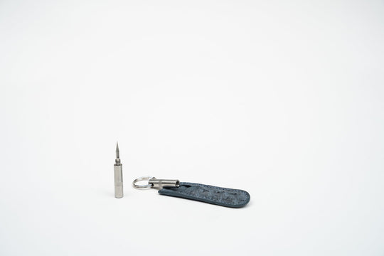 Trilogy "Spear" Cutter Genuine Ostrich Bruciato Denim (Ostrich), Brizard and Co luxury cigar accessory at Cigar Inc. Los Angeles