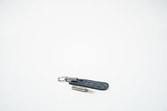 Trilogy "Spear" Cutter Genuine Ostrich Bruciato Denim (Ostrich), Brizard and Co luxury cigar accessory at Cigar Inc. Los Angeles