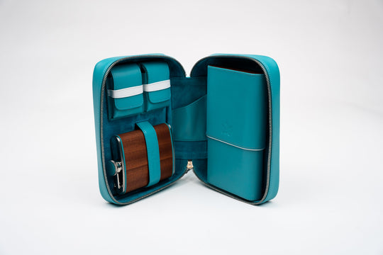 Havana Traveler Positano w/Flask (Leather), Brizard and Co luxury cigar accessory at Cigar Inc. Los Angeles