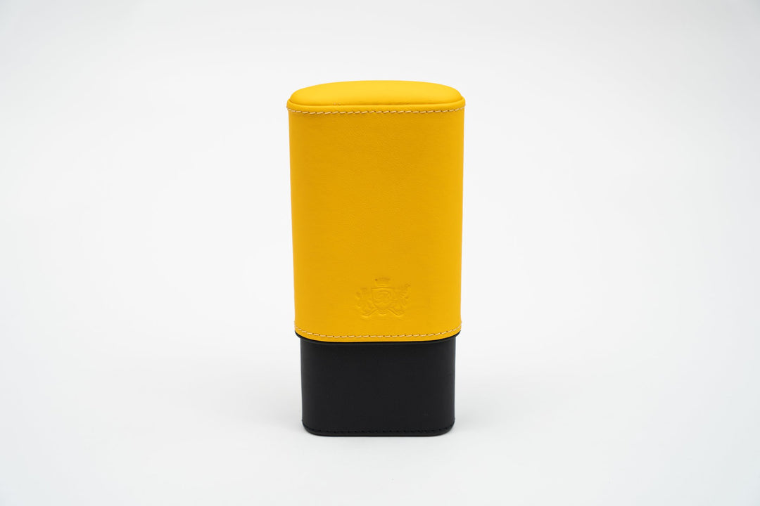 The "Show Band" 3 Cigar Case - Racing Black & Yellow, Brizard and Co luxury cigar accessory at Cigar Inc. Los Angeles