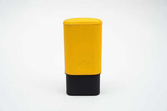 The "Show Band" 3 Cigar Case - Racing Black & Yellow, Brizard and Co luxury cigar accessory at Cigar Inc. Los Angeles