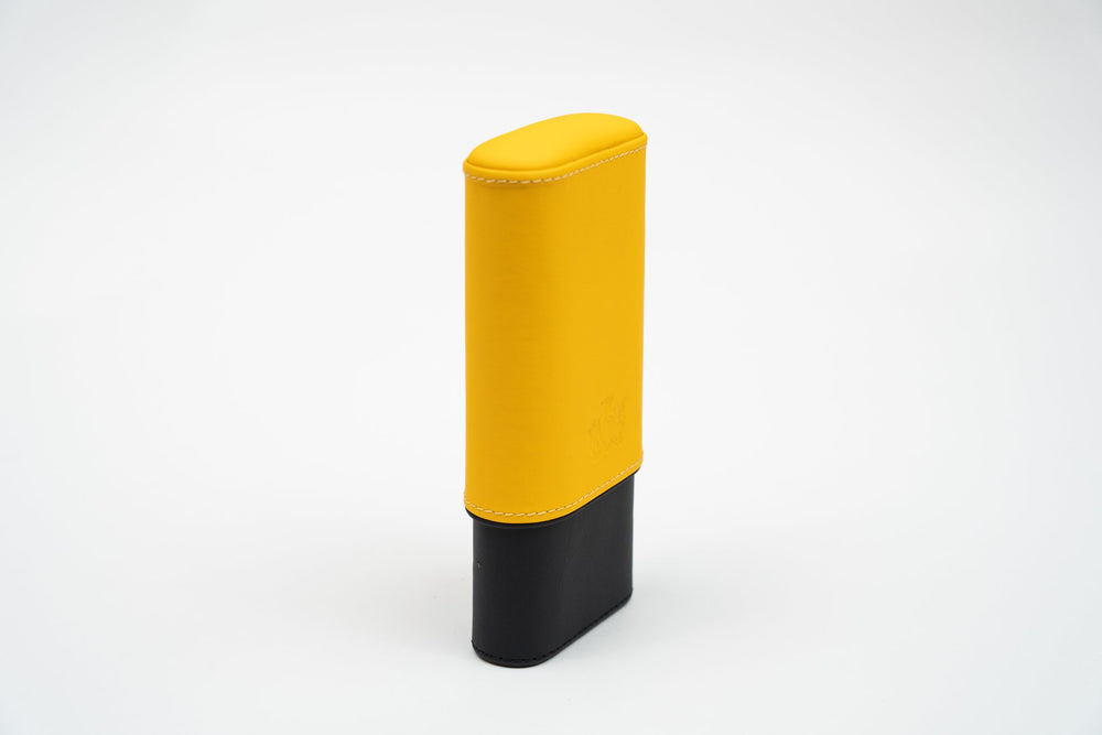 The "Show Band" 3 Cigar Case - Racing Black & Yellow, Brizard and Co luxury cigar accessory at Cigar Inc. Los Angeles