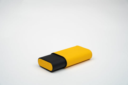 The "Show Band" 3 Cigar Case - Racing Black & Yellow, Brizard and Co luxury cigar accessory at Cigar Inc. Los Angeles