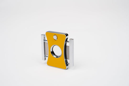 "Elite Series 2" Cigar Cutter Racing Black & Yellow w/Pouch (Leather), Brizard and Co luxury cigar accessory at Cigar Inc. Los Angeles