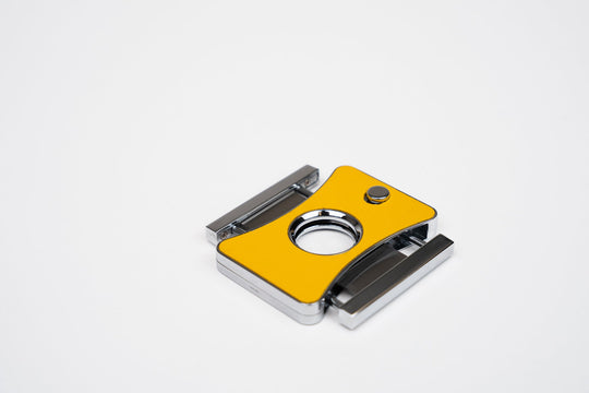 "Elite Series 2" Cigar Cutter Racing Black & Yellow w/Pouch (Leather), Brizard and Co luxury cigar accessory at Cigar Inc. Los Angeles