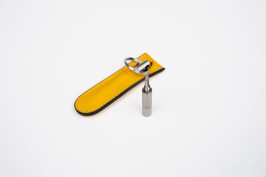 Trilogy "Spear" Cutter Racing Black & Yellow (Leather), Brizard and Co luxury cigar accessory at Cigar Inc. Los Angeles