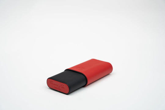 The "Show Band" 3 Cigar Case (Gordo) - Racing Black & Red, Brizard and Co luxury cigar accessory at Cigar Inc. Los Angeles