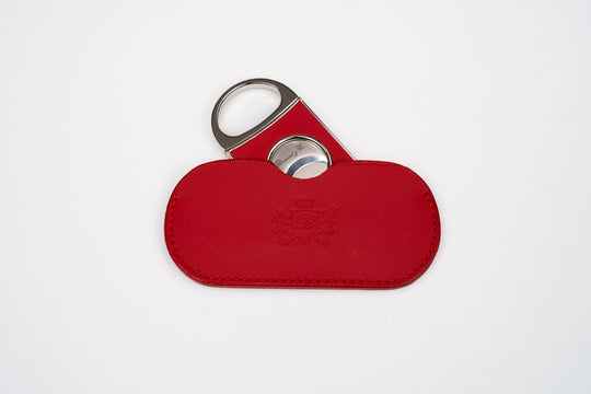 Double Guillotine II Racing Black & Red w/ Pouch (Leather), Brizard and Co luxury cigar accessory at Cigar Inc. Los Angeles