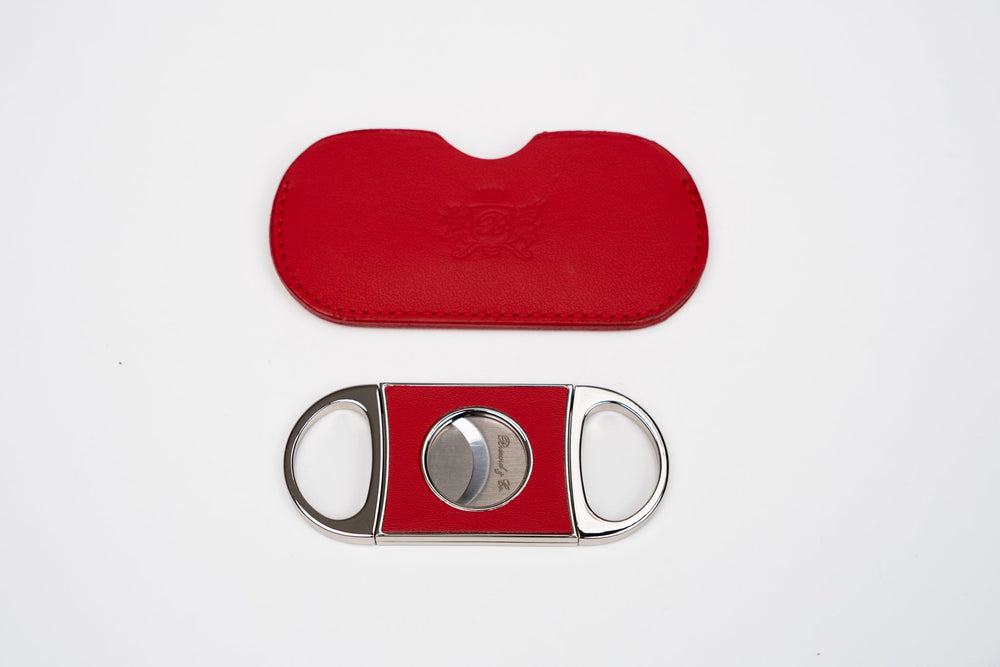 Double Guillotine II Racing Black & Red w/ Pouch (Leather), Brizard and Co luxury cigar accessory at Cigar Inc. Los Angeles