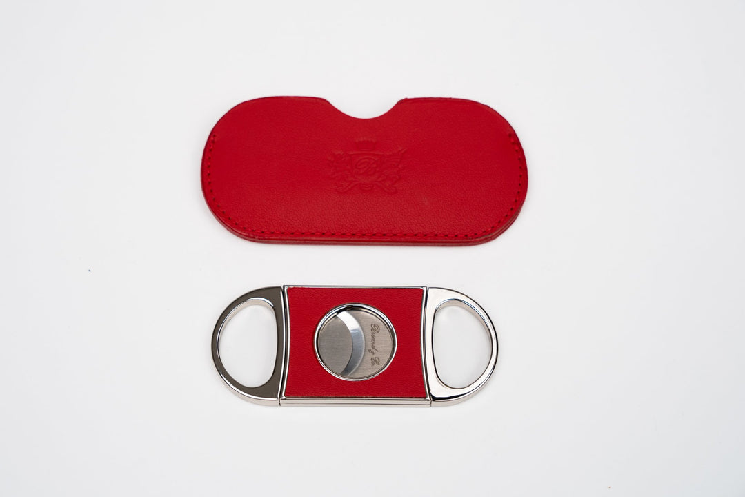 Double Guillotine II Racing Black & Red w/ Pouch (Leather), Brizard and Co luxury cigar accessory at Cigar Inc. Los Angeles